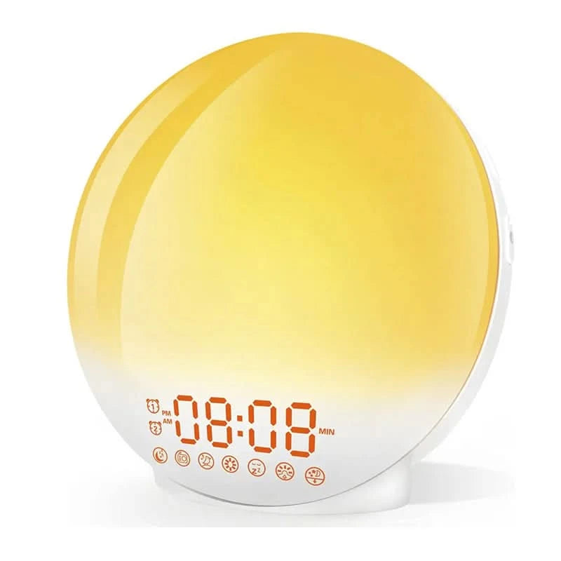 Radio FM Sveglia Luci LED Effetto Tramonto Diversi Colori Sfumato Batteria Inclusa Accessori Casa Elettronica - POWER SMARTECH