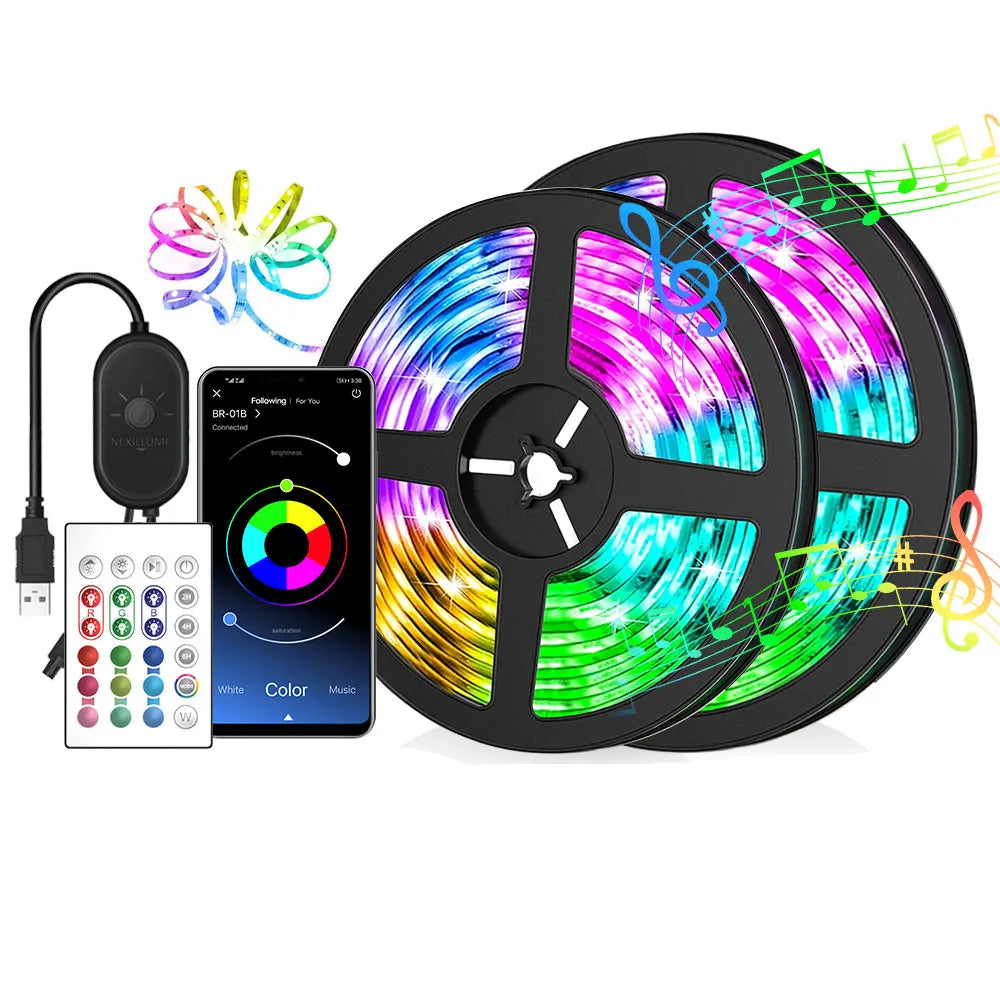 Luci Striscia LED Controllo Remoto Accessori Gaming RGB Telecomando Dimensioni 15 Metri