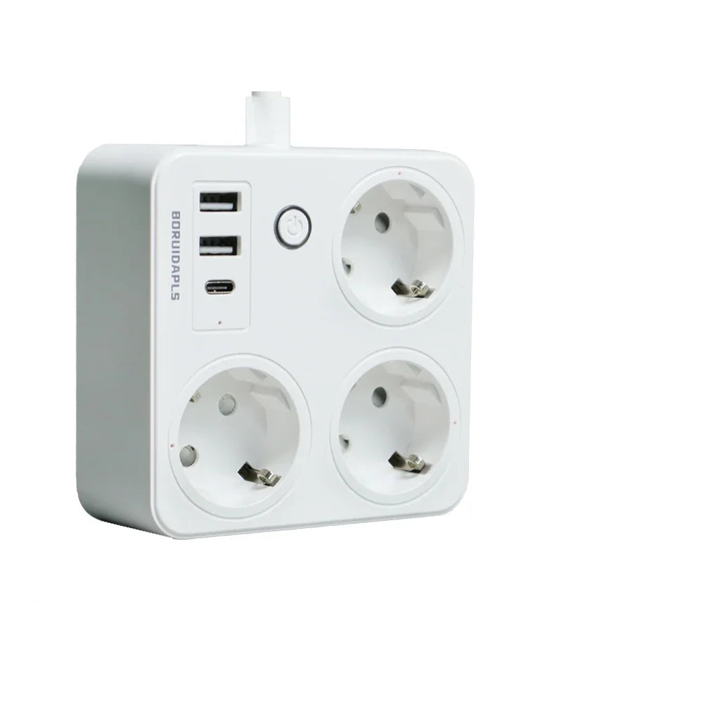 Spina EU Tipo-C Presa Intelligente Bianco Multipresa USB Ricarica Rapida
