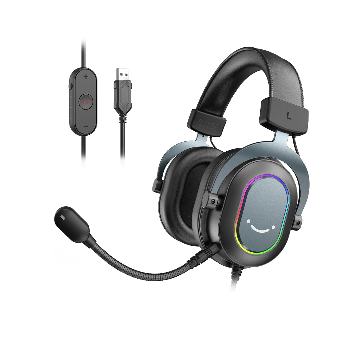 Cuffie Gaming GRB Luci Cablate Materiale Resistente Cancellazione Rumore