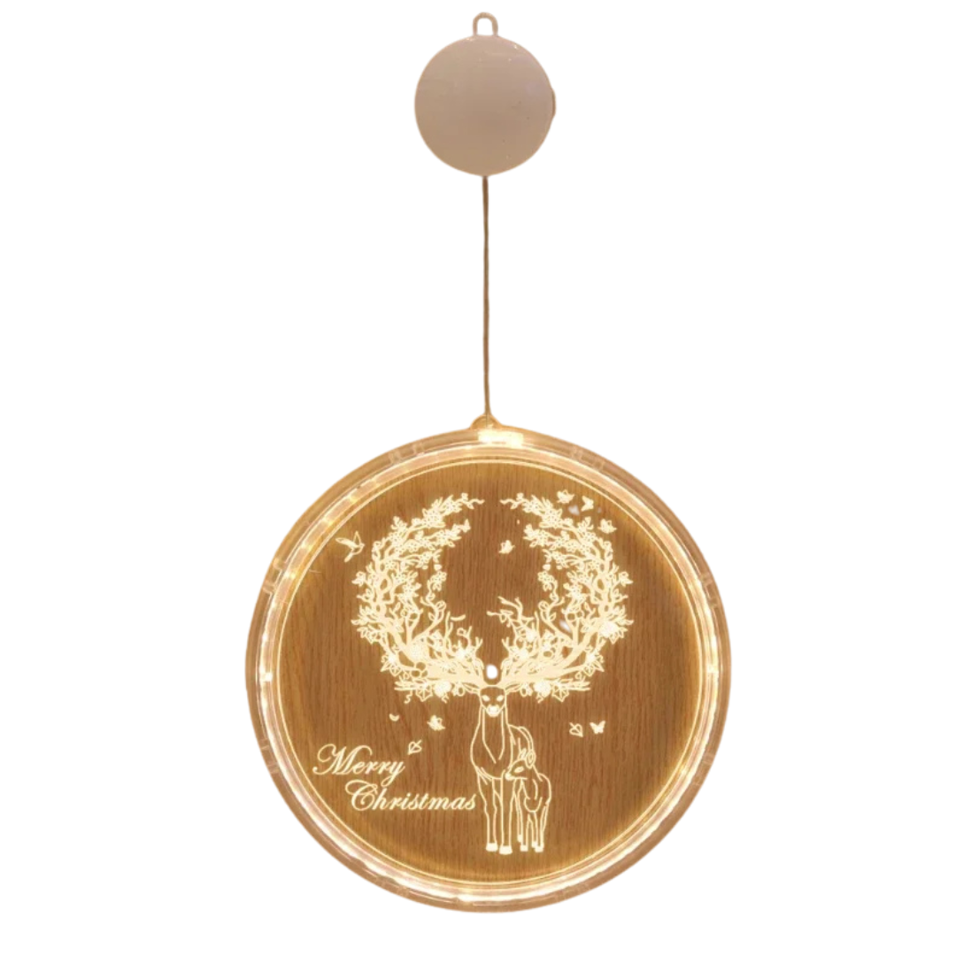 Decorazioni Luci Natalizie Ventosa LED Batterie Plastica Diverse Fantasie