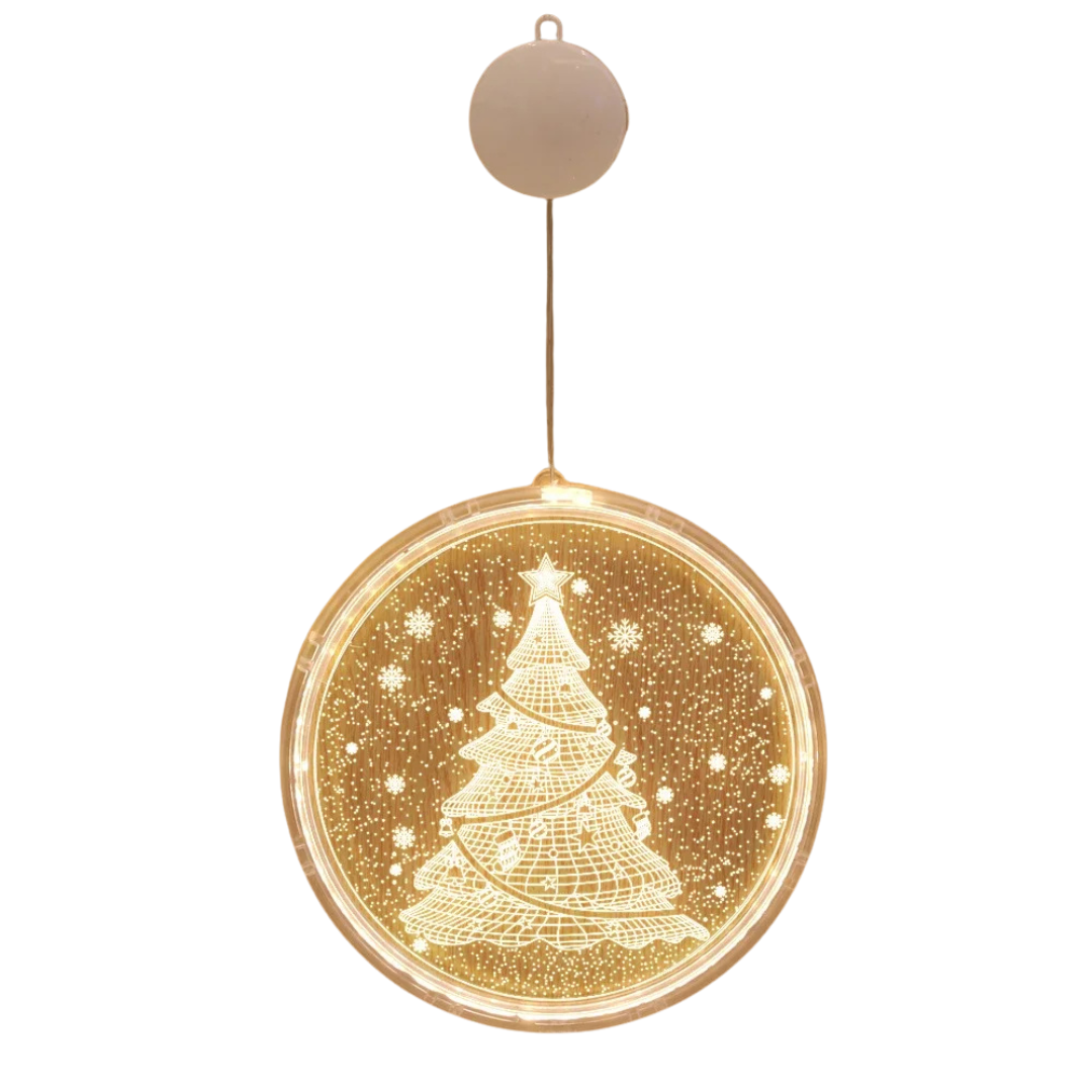 Decorazioni Luci Natalizie Ventosa LED Batterie Plastica Diverse Fantasie