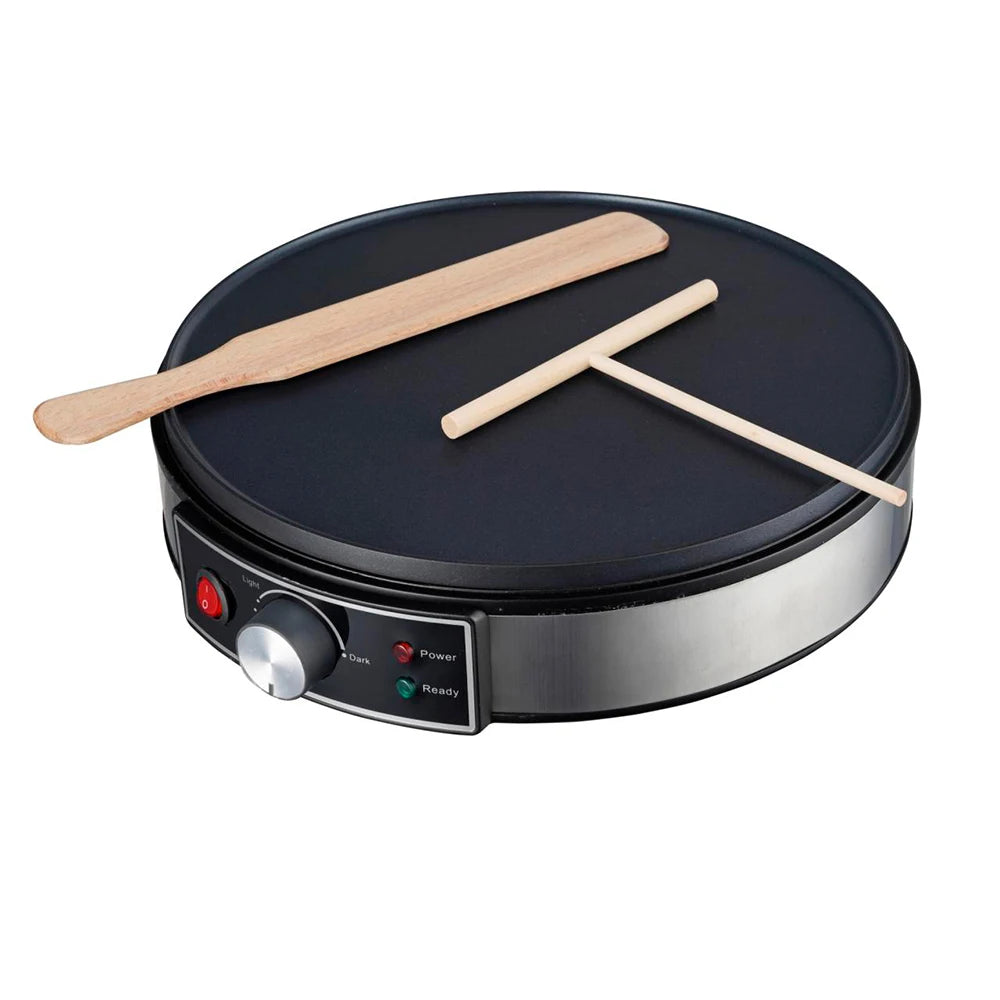 Macchina Crepe Elettrica Piastra Antiaderente Spalmatore Pastella 1000W