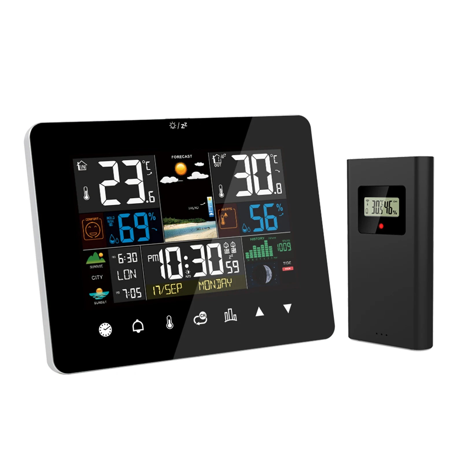 Sensore Temperatura Colore Nero Display Umidità Gradi Touch Screen Wireless