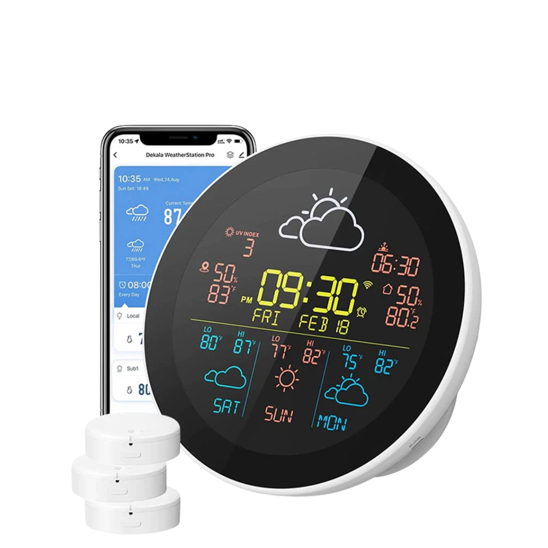 Orologio Meteorologico Intelligente Previsioni Meteo Wireless Igrometro Display LCD
