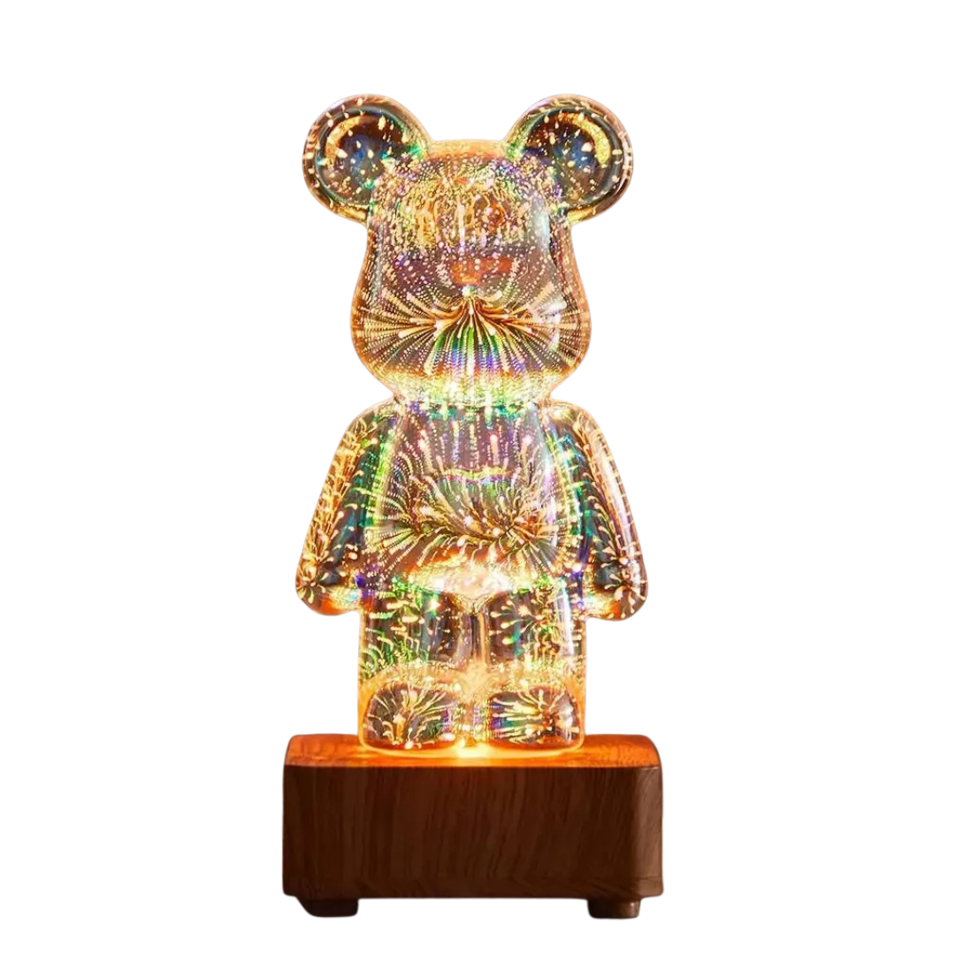 Lampada Da Tavolo USB 3D Da Tavolo Decorazione Scrivania Design Moderno Modello Orso Cuore
