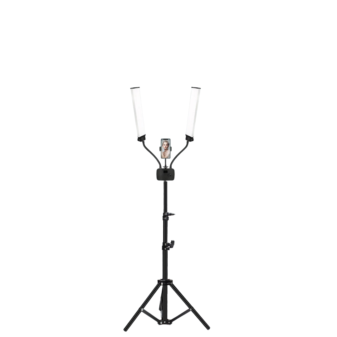Doppio Braccio LED Luce Riempimento Studio Fotografico Treppiede Illuminazione