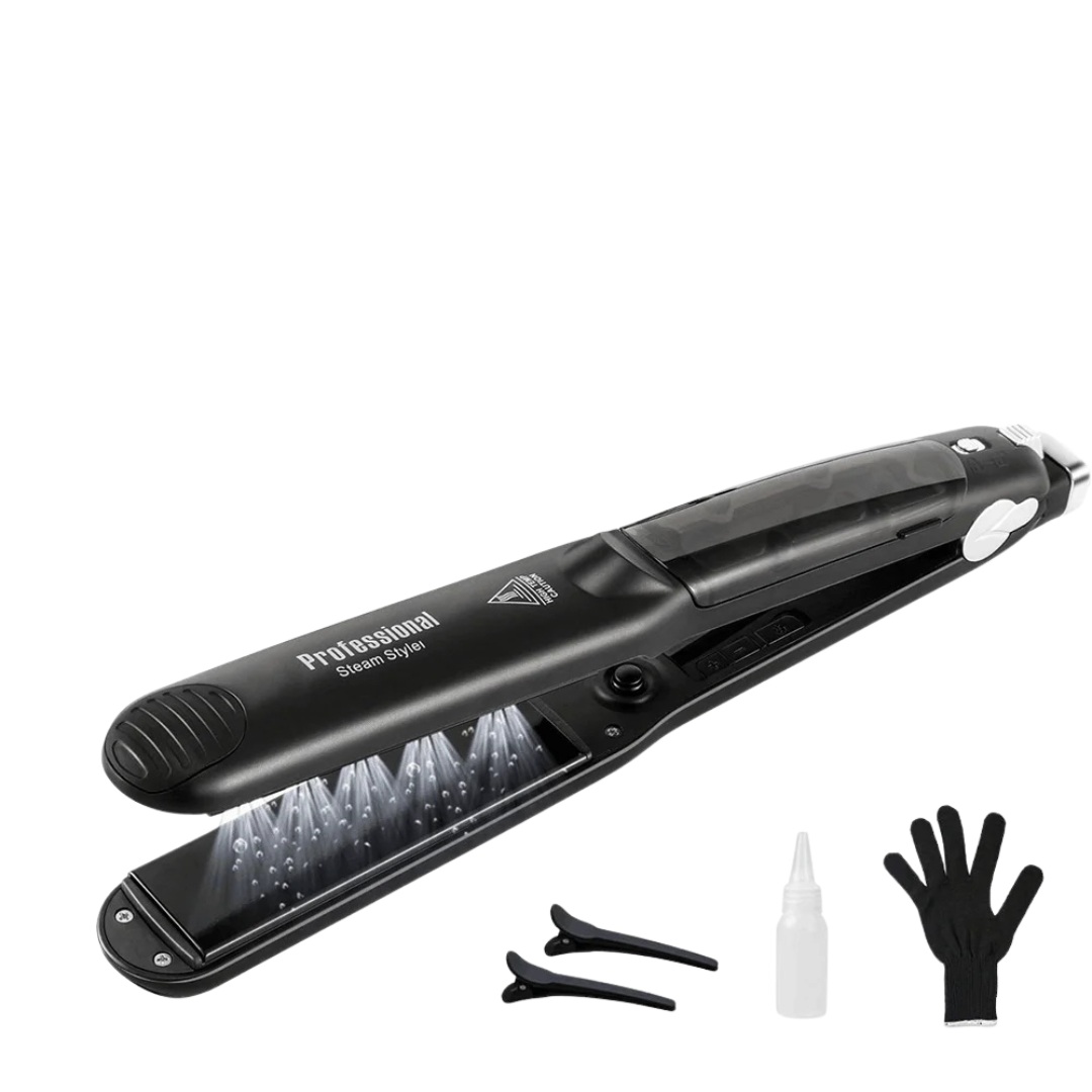 Piastra Capelli Vapore Ferro Stiro Nero Professionale Ceramica Calore Rapido - IN POWER SMARTECH