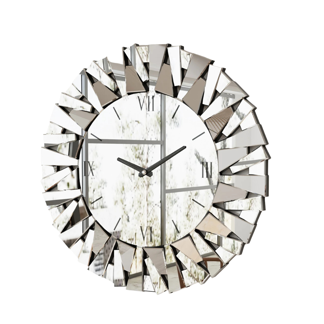 Orologio Parete Specchio 3D Rotondo Numeri Romani Moderno