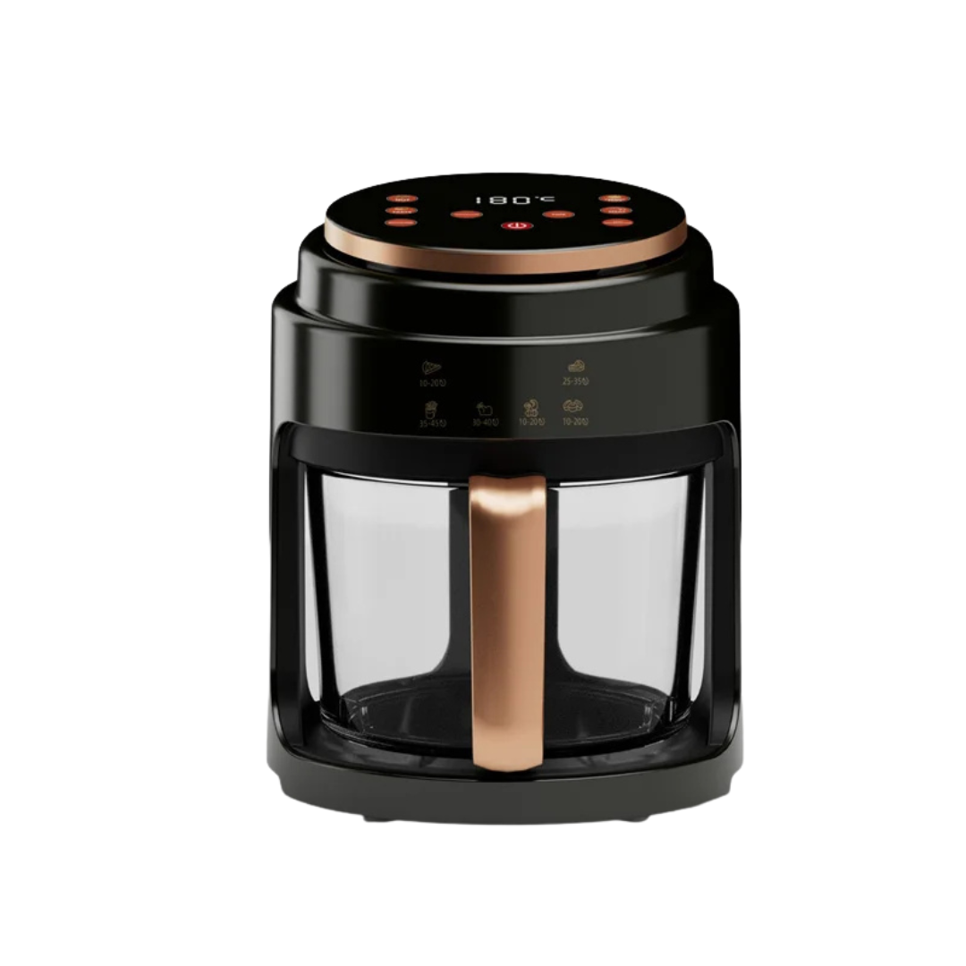Friggitrice Aria Vetro Acciaio Inossidabile 3L Multifunzione Lavabile Rimovibile Bianco Nero Resistente Touch Screen Accessori Elettrodomestici Cucina Casa