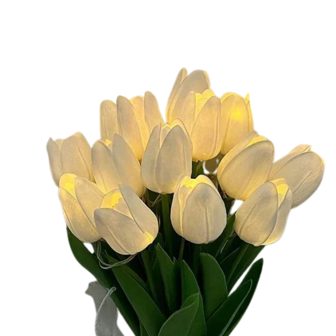 5/10 Pezzi LED Tulipano Fiori Luce Notturna Batteria Bouquet Artificiale Decorazione Giardino Casa