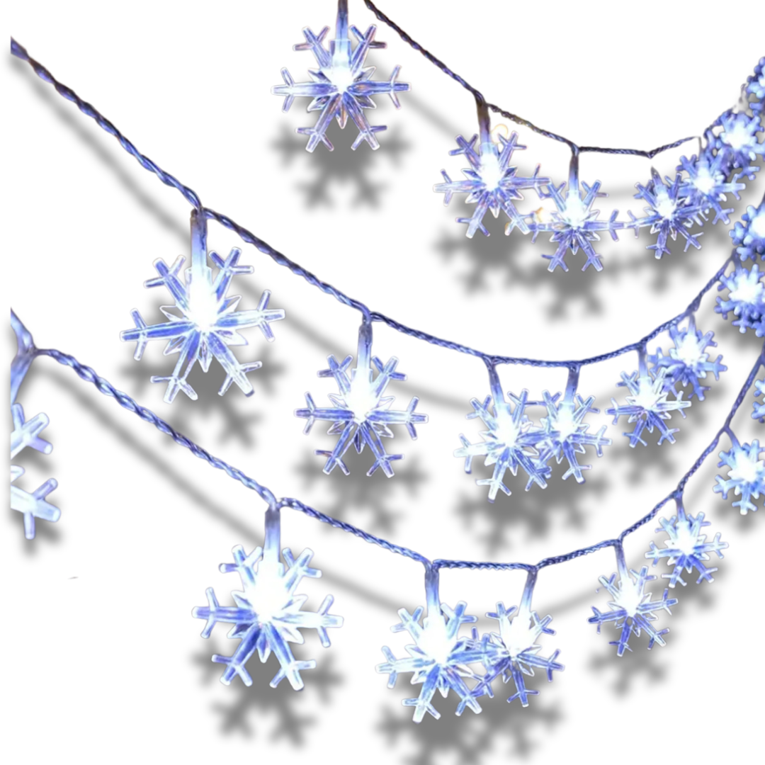 Luci LED Natale Fiocco Neve Sospeso Illuminazione Decorativa Atmosfera Natalizia