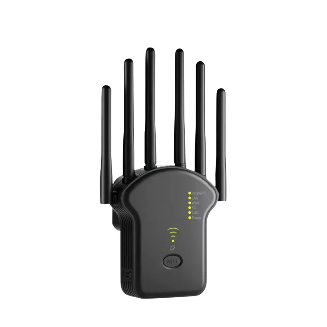 Router Wireless 1200Mbps 6 Antenna Amplificatore Rete 5G Bianco Nero