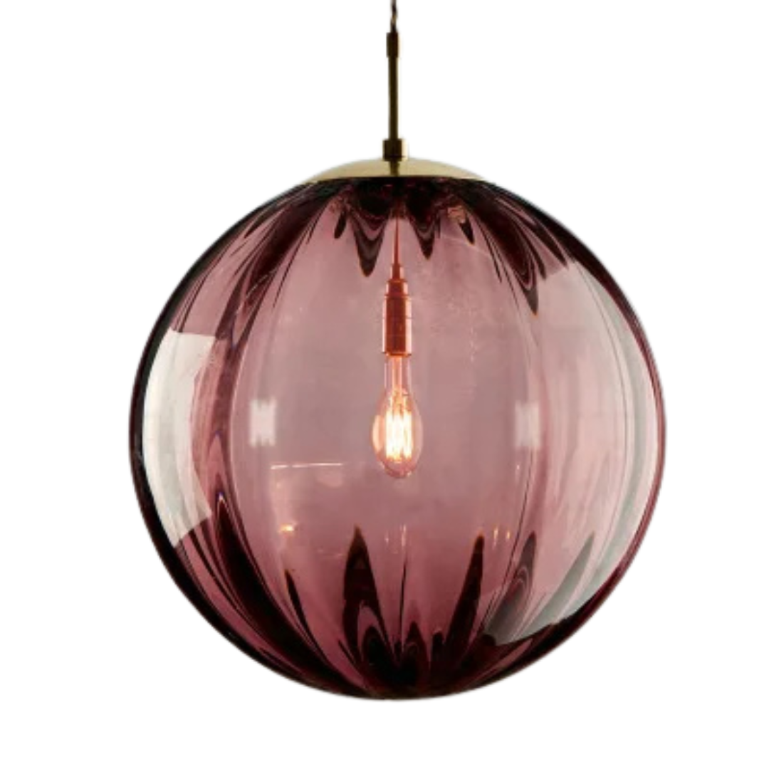 Lampadario Materiale Vetro Modello Sfera Diverse Colorazioni Design Moderno Innovativo Elegante