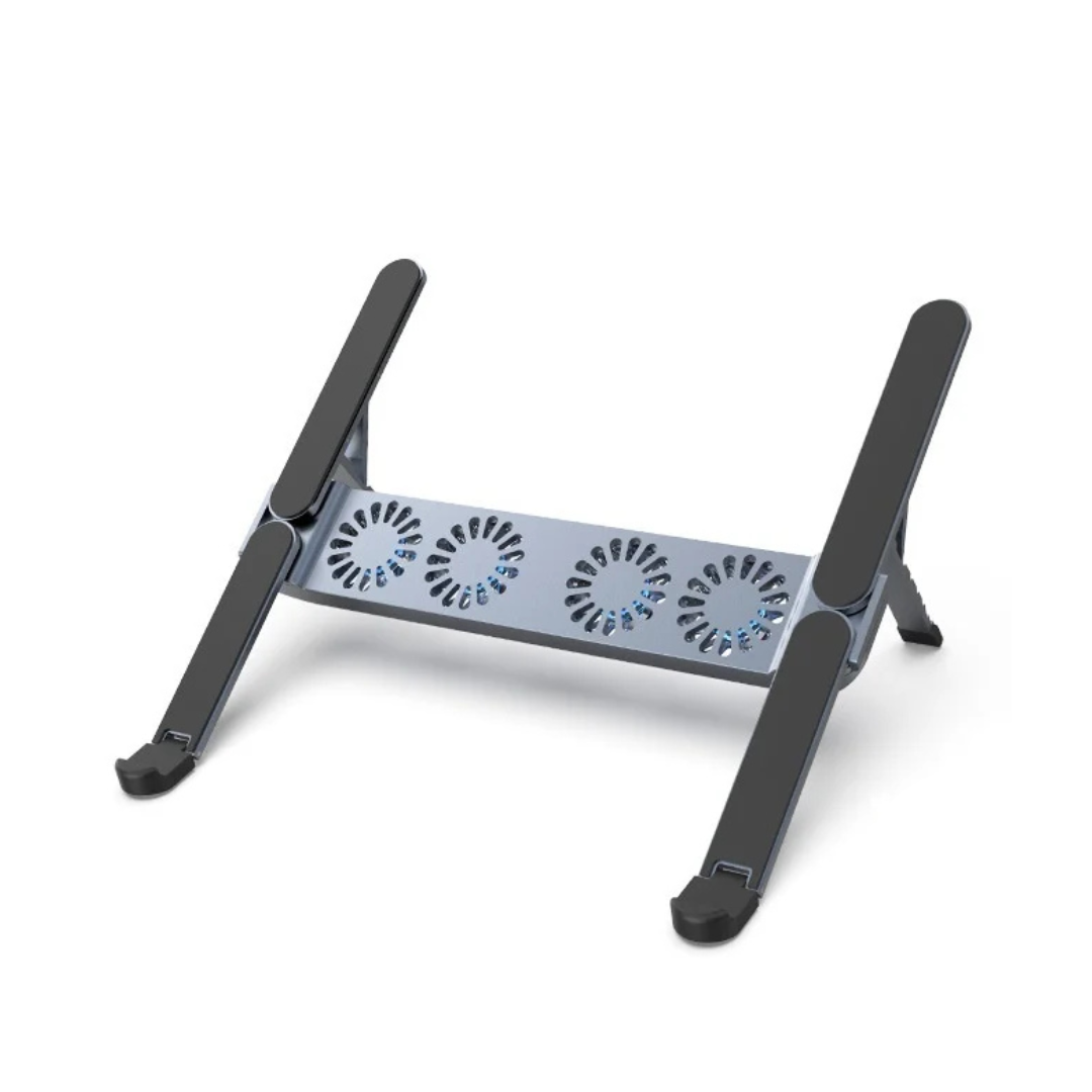 Supporto Pieghevole Metallo 4 Ventole Raffreddamento Portatile Regolabile Altezza 1,6-17 pollici