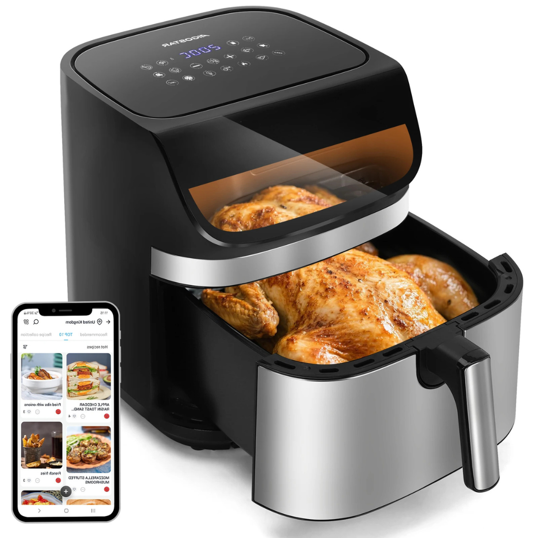 Friggitrice Aria 8,8 Litri Doppia Resistenza Risparmio Energetico Acciaio Touchscreen