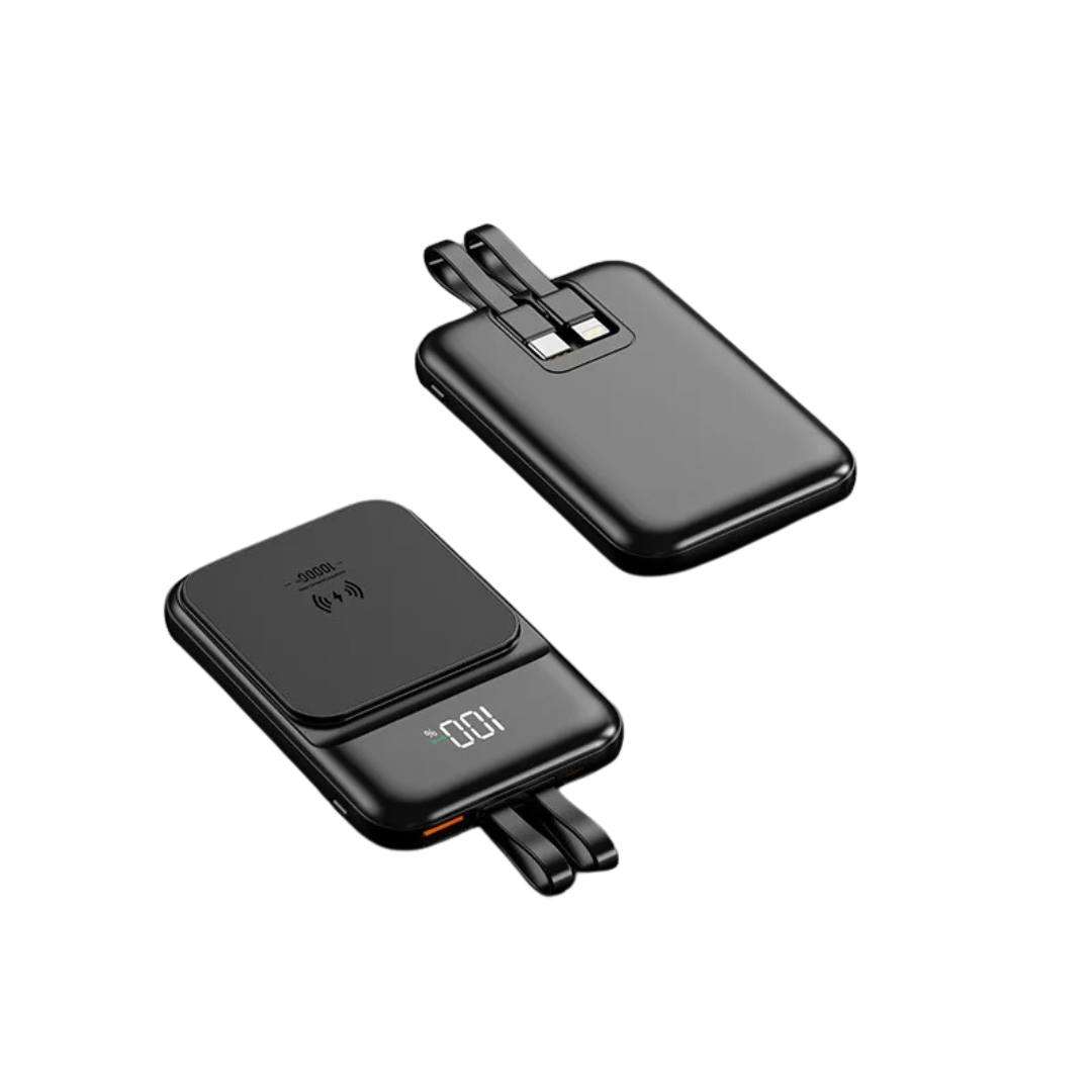 Power Bank Magnetico Ricarica 10000 mAh Cavo Integrato Portatile Diverse Colorazioni