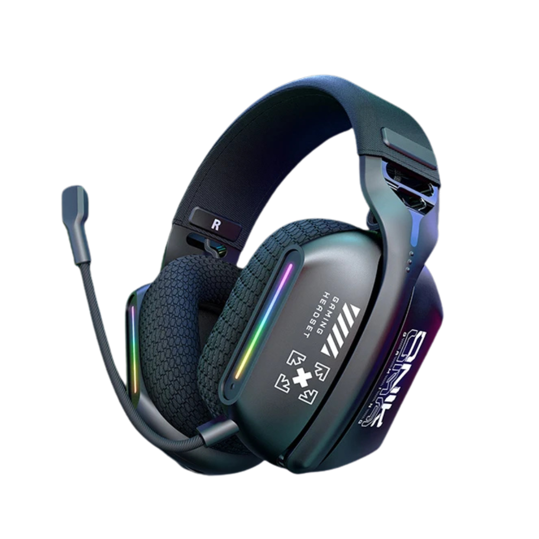 Cuffie Gioco Wireless Cancellazione Rumore Microfono RGB Regolabili