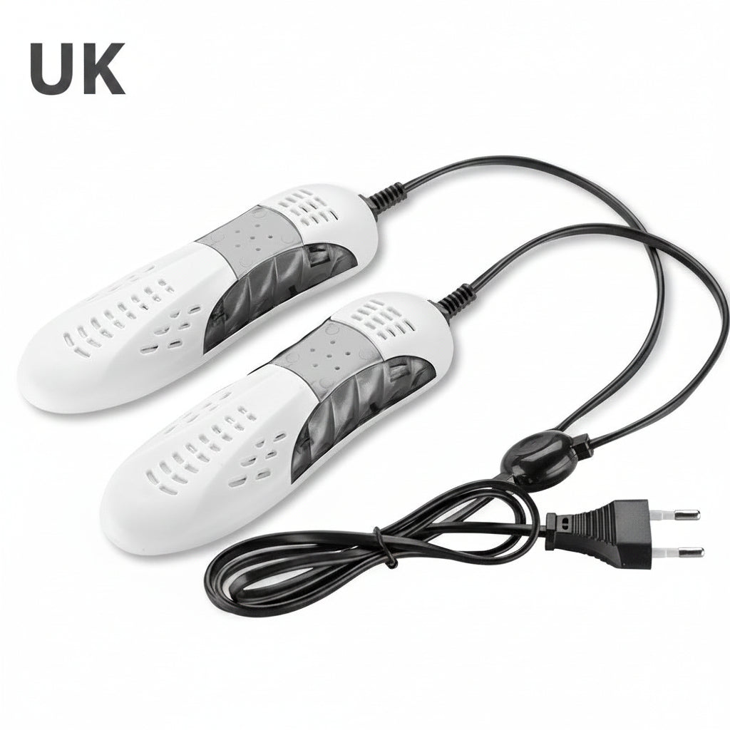 Asciugatore doppio per scarpe in plastica, 220V 12W, 3–5 min, dimensioni 17x6x3 cm
