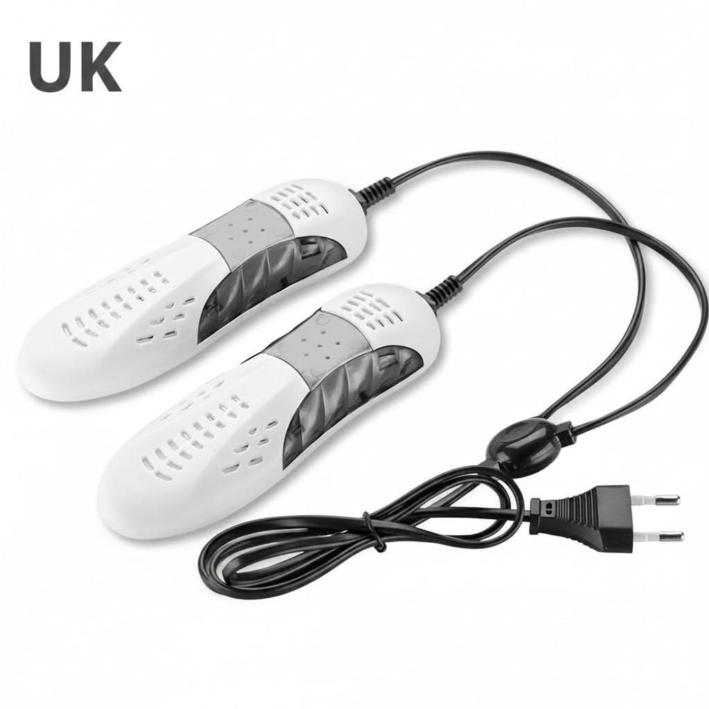 Asciugatore doppio per scarpe in plastica, 220V 12W, 3–5 min, dimensioni 17x6x3 cm