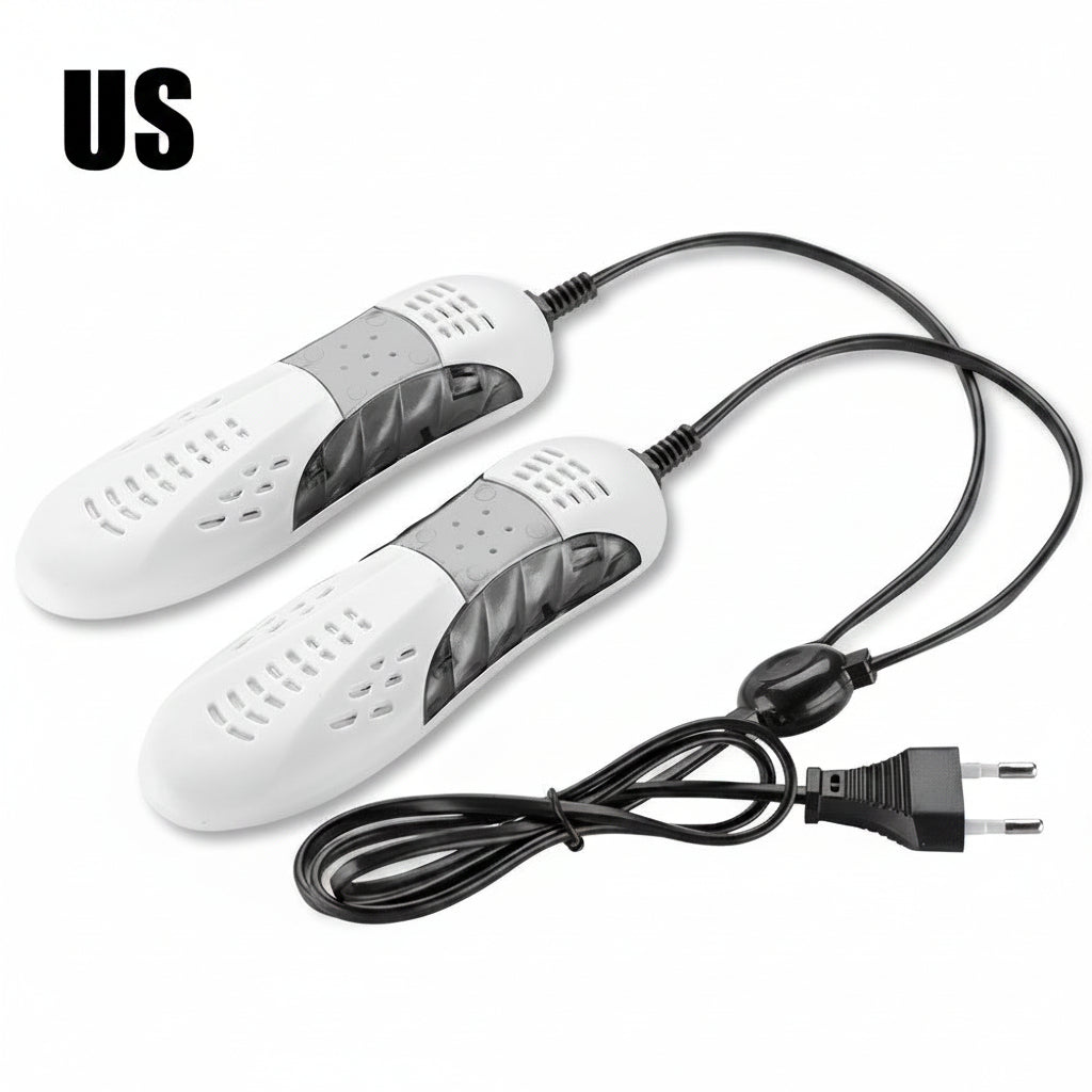 Asciugascarpe elettrico doppio bianco, 12 W, 220 V, 3-5 min, 17×6×3 cm, confezione: 1 pezzo