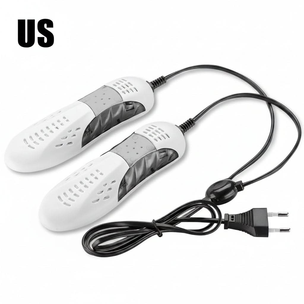 Asciugascarpe elettrico doppio bianco, 12 W, 220 V, 3-5 min, 17×6×3 cm, confezione: 1 pezzo