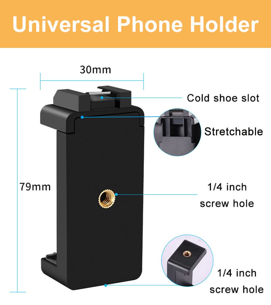 LED luce per fotocamera con treppiede 1,3 m nero, lampada fotografica 6500K, batteria ricaricabile, 45×8×7 cm.