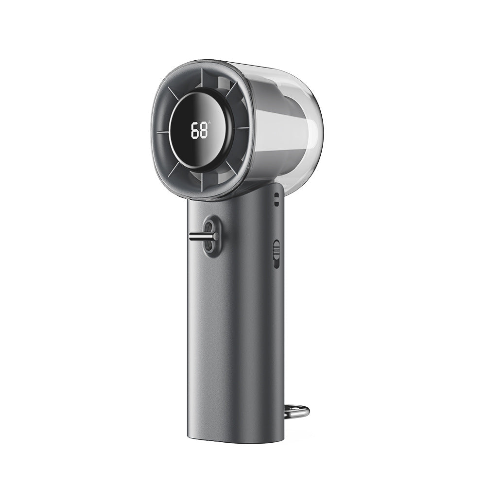 Ventilatore portatile ad alta velocità con raffreddamento, corpo grigio, batteria al litio, USB, brushless, 36-45dB.