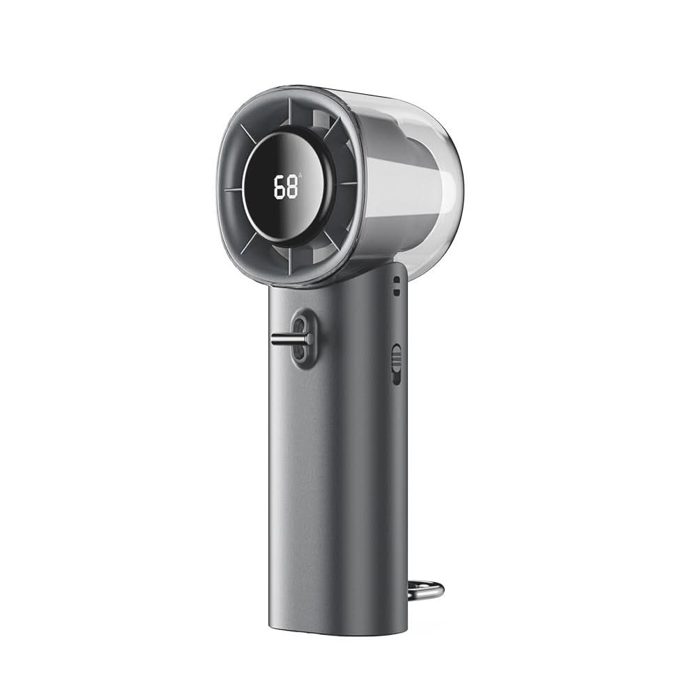 Ventilatore portatile ad alta velocità con raffreddamento, corpo grigio, batteria al litio, USB, brushless, 36-45dB.