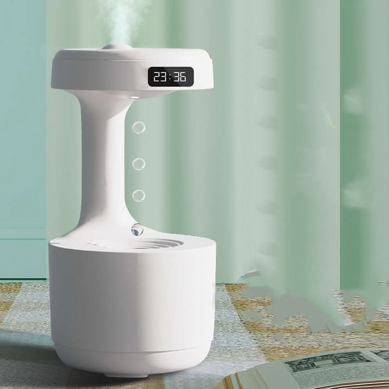 Umidificatore da camera con orologio, gocce d'acqua anti-gravità e diffusore aromi, grande capacità, silenzioso