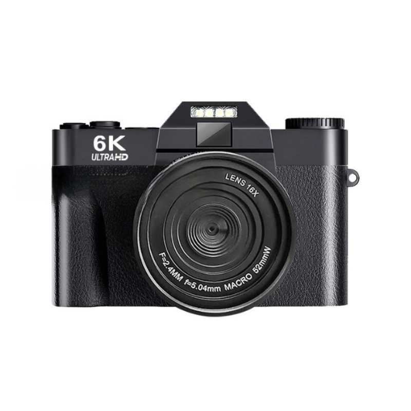 Camera digitale retro 6K HD con lente 16X, portatile per viaggi, matrimoni e feste. Schermo Full HD e operazioni manuali complete.