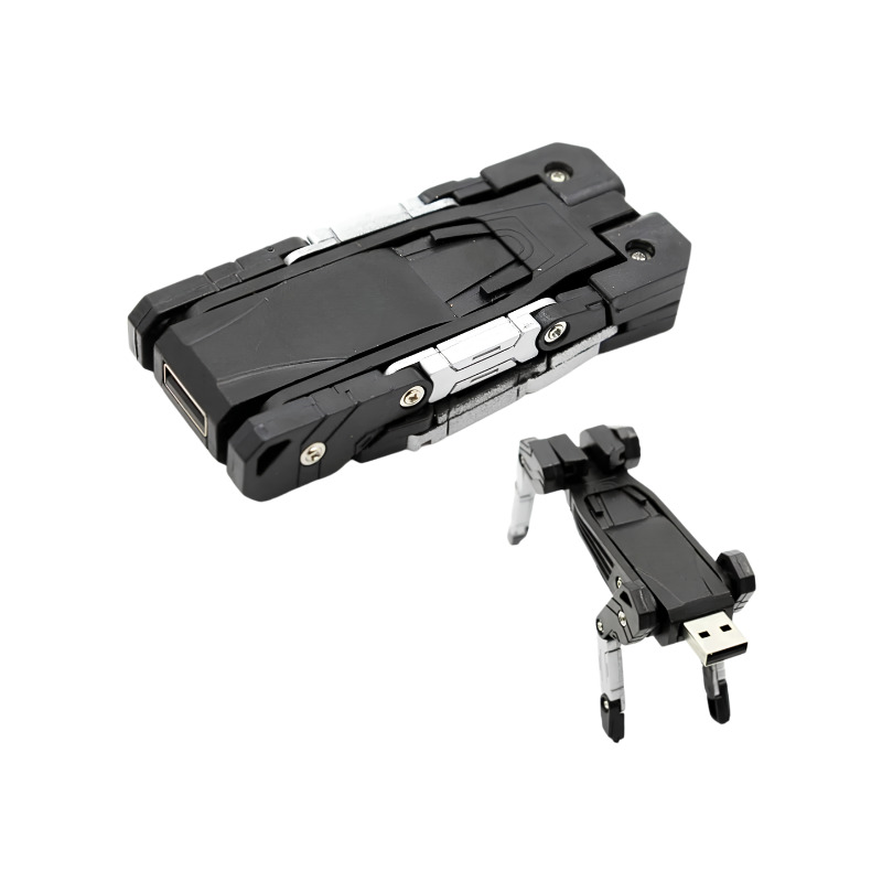 Chiavetta USB design robot con struttura metallica resistente, base appoggio e look originale. Ideale come idea regalo.