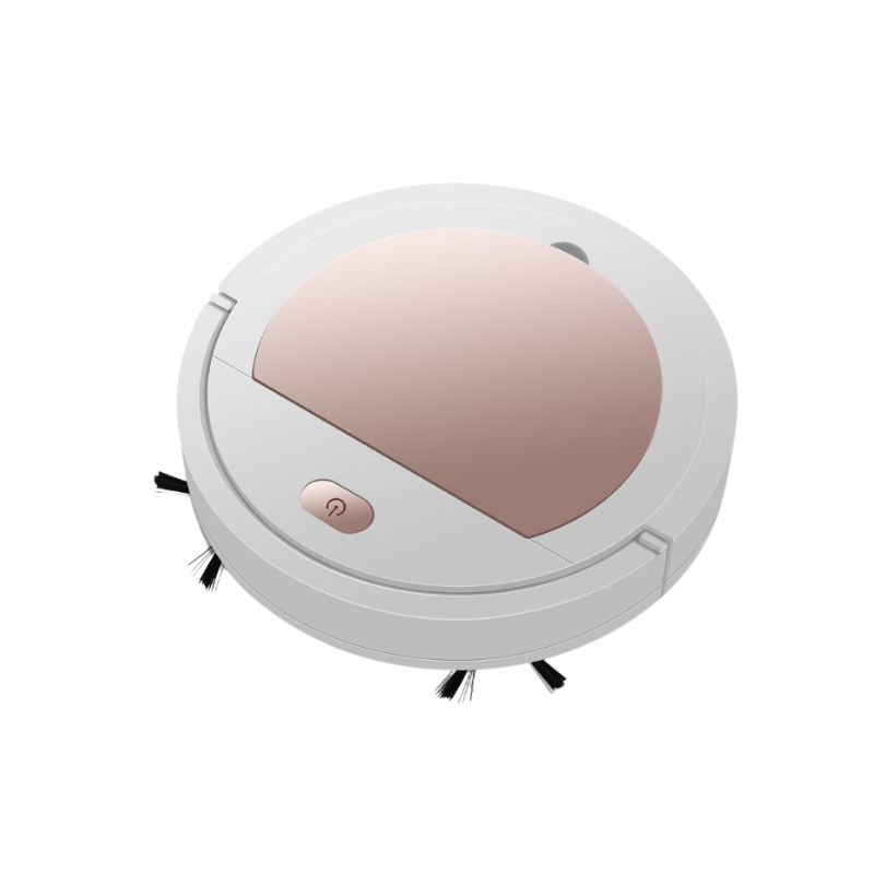 Robot aspirapolvere automatico domestico ultra-sottile, top rosa dorato, corpo 7 cm, spazzole laterali