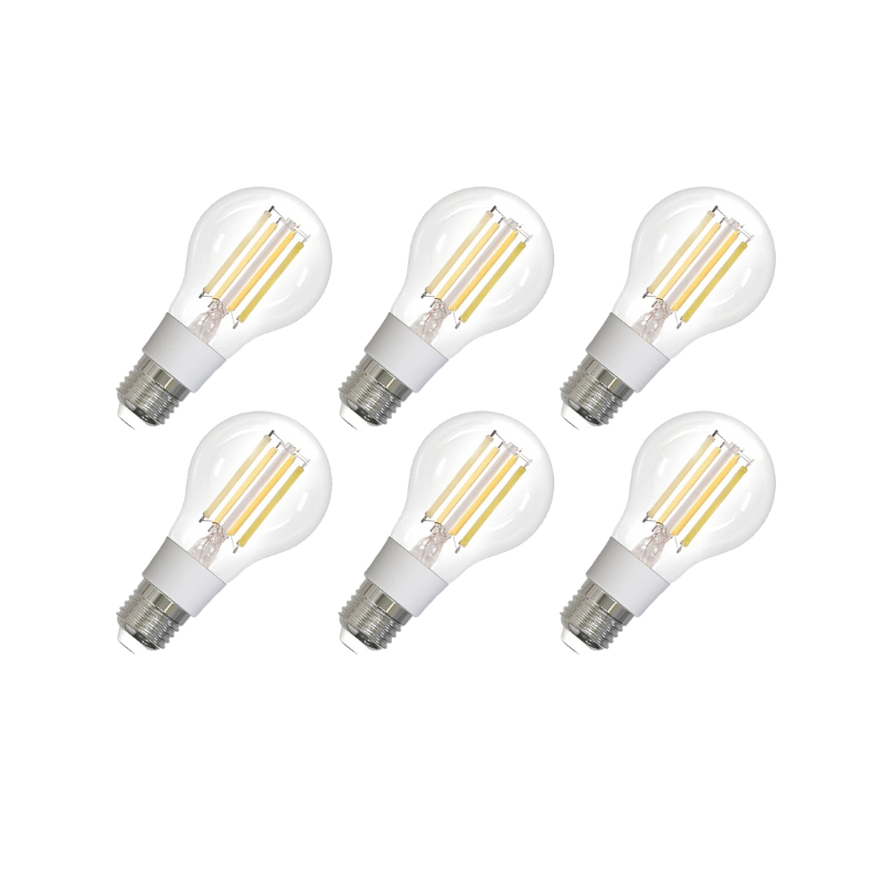 Sei lampadine a filamento LED E27 ZigBee MOES, dimmabili 2700K-6500K, 7W, controllo Tuya