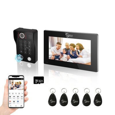 Citofono video wireless per casa con videocamera impermeabile 1080P e schermo 1080P, alimentazione 15V 2A.