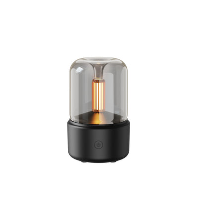 Diffusore di aromi e umidificatore portatile 120 ml, effetto candela, USB, LED notturno, olio direttamente nell'acqua