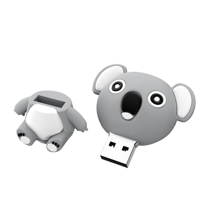 Chiavetta USB in silicone a forma di koala, design cartoon, interfaccia USB 2.0.