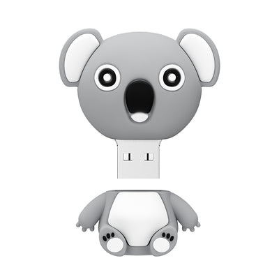 Unità flash USB in silicone a forma di koala cartone animato, interfaccia USB 2.0, luce indicatrice.