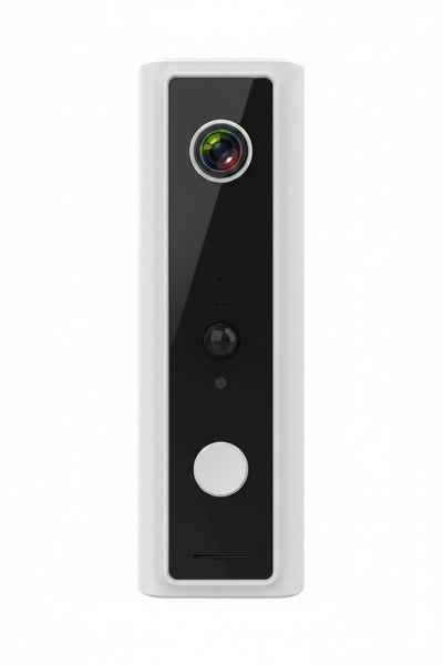 Campanello video WiFi con interfono visivo, fotocamera frontale, pulsante bianco, senza scheda memoria.