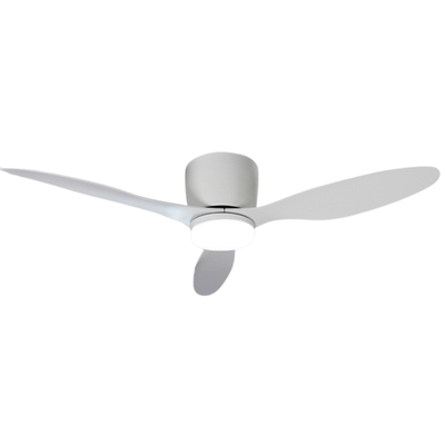 Ventilatore da soffitto retrò con luce integrata, 42 pollici, bianco, pale ABS, soggiorno/pranzo, controllo remoto e inverter.