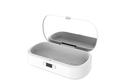 Scatola di disinfezione aromaterapia wireless multifunzione, coperchio aperto, interno con pannello frontale