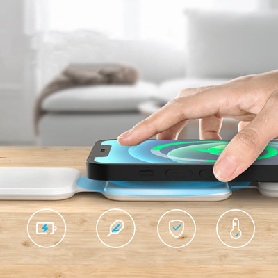 Stazione di ricarica wireless 3-in-1 magnetica pieghevole per smartphone e altri dispositivi