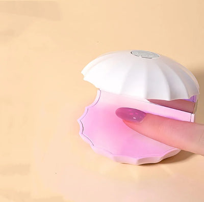 Lampada LED per unghie Quick Drying, 18W, bianca con base rosa, alimentazione USB
