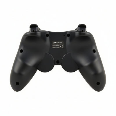 Controllore per giochi mobili nero, retro con impugnature; USB, vibrazione disattivata, compatibile con Android/iOS.