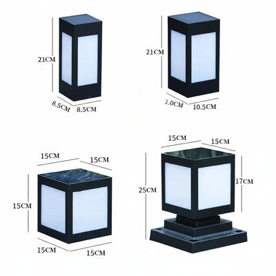Luci solari da giardino LED 5W, cubiche e rettangolari, impermeabili, ideali per cortile, tavolo esterno e colonne.