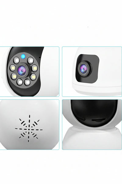 K12 sorveglianza con due telecamere, interfono bidirezionale, visione notturna, rete dual band 2.4G/5G, corpo in ABS