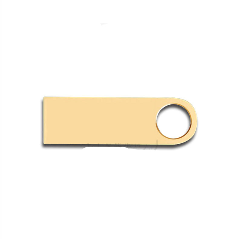 Chiavetta USB dorata con anello circolare, chiavetta flash per laptop.