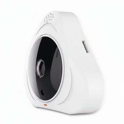 Telecamera di sicurezza smart per casa, panoramica 3D a forma di disco volante bianco