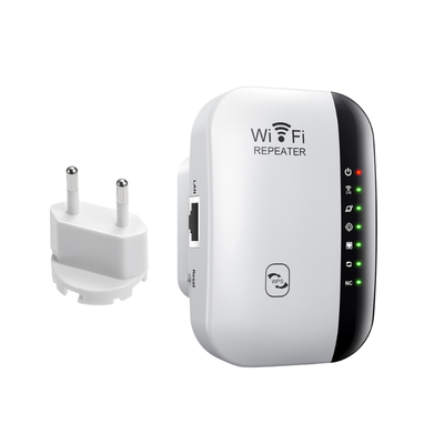 Ripetitore segnale WiFi con spina domestica, 2.4–2.4835 GHz, ABS, LED di stato, conforme EU/US/UK/Australia