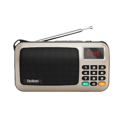 Radio FM portatile con altoparlante, display digitale, tastiera numerica, antenna retrattile, supporta USB/TF MP3
